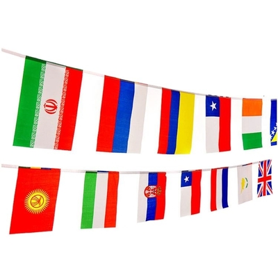 68D / banderas internacionales de la secuencia del tamaño de encargo de la bandera el 10x15cm de la secuencia del poliéster 100D