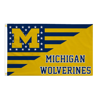 Banderas de alta calidad de los carcayúes de la Universidad de Michigan de los 3x5ft CAA