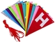 La secuencia decorativa del banderín señala Eco por medio de una bandera - tema amistoso del cumpleaños colorido para el partido proveedor
