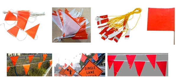 La seguridad de tráfico impermeable al aire libre señala el PVC por medio de una bandera con la cinta reflexiva los 30*30cm