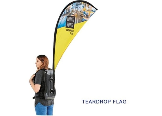 Banderas de aluminio de la mochila de la forma del rectángulo, banderas personalizadas de la pluma de la calle que caminan humana