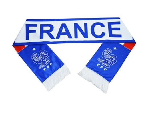 Bufanda de encargo del fanático del fútbol del tamaño/bufanda rayada azul y blanca del fútbol