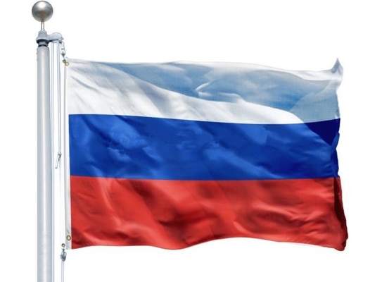 Banderas de encargo promocionales del poliéster, bandera nacional los 90*150cm de 100D Rusia