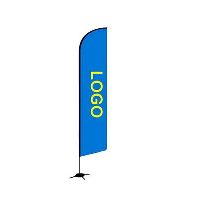 110D doble de encargo de la bandera de playa de la publicidad del poliéster los 560cm echado a un lado impreso