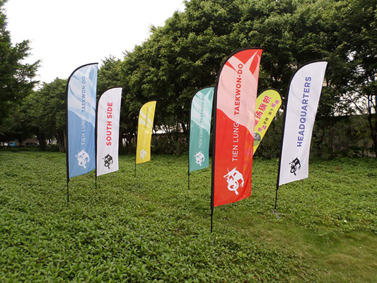 Banderas promocionales impresas de la pluma de playa del color de encargo al aire libre de la bandera