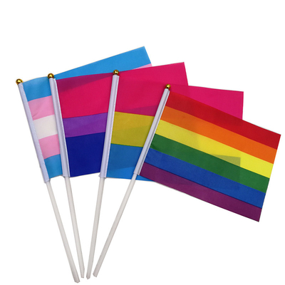 Banderas que agitan personalizadas poliéster de la mano de Falgs 100D de la mano de Hotsale LGBT