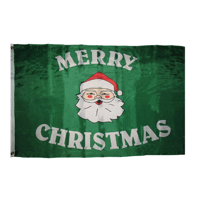 Bandera de encargo a todo color 3x5 de la Feliz Navidad de la bandera del poliéster de YAOYANG
