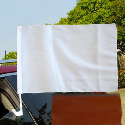 Banderas de encargo echadas a un lado dobles de la ventanilla del coche del poliéster de la bandera del coche de la sublimación