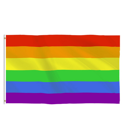 Tejido de poliester estupendo de la bandera del arco iris de Gay Pride 3x5 para las actividades al aire libre