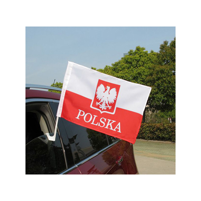 Banderas de país llanas del coche de la bandera del coche de la sublimación del poliéster con el tenedor