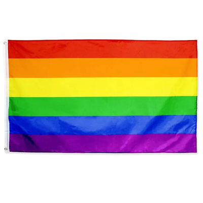 Bandera LGBT impresa digitalmente personalizada Poliéster 3 * 5 pies Bandera de arco iris gay