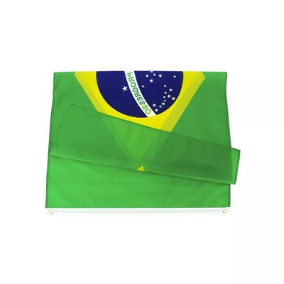 El Brasil de encargo de alta calidad señala banderas del poliéster por medio de una bandera 100D de los 3x5Ft