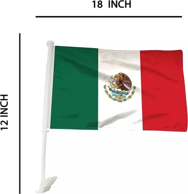 La pantalla de encargo de la bandera del coche imprimió la bandera del coche de México con poste plástico