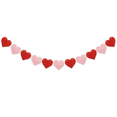 Cadena de pancarta de guirnalda de corazón de San Valentín para fiesta de nacimiento de boda de aniversario
