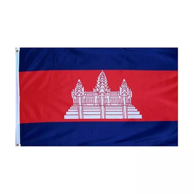 Impresión/pantalla de Digitaces de la bandera de la aduana 3 x 5 del poliéster que imprime la bandera nacional de Combodia