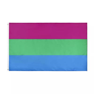 Impresión digital Arco iris LGBT Bandera 3x5Ft 100D Poliéster Bandera de progreso