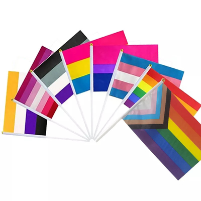 Bandera impresa del arco iris de Pride Flag Waterproof LGBT del progreso del PDA