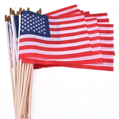 Las banderas americanas personalizadas del PDA hicieron punto el poliéster con poste blanco