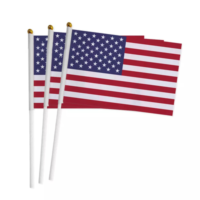 Las banderas americanas personalizadas del PDA hicieron punto el poliéster con poste blanco