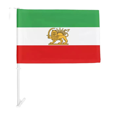 Poliéster iraní de encargo Irán Lion Flag del color de Pantone de la bandera de la ventanilla del coche