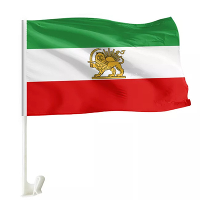 Poliéster iraní de encargo Irán Lion Flag del color de Pantone de la bandera de la ventanilla del coche