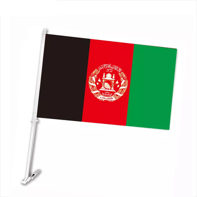 Bandera internacional de Afganistán del poliéster de las banderas de la ventanilla del coche de la impresión en color de Pantone