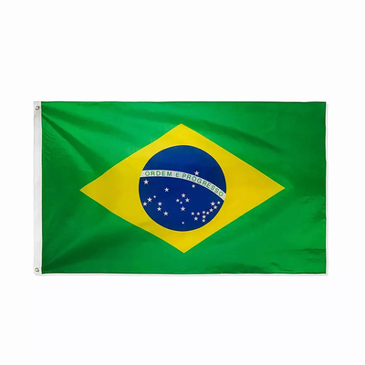 banderas 100% de países de encargo del poliéster de la bandera de país de los 3X5ft el Brasil