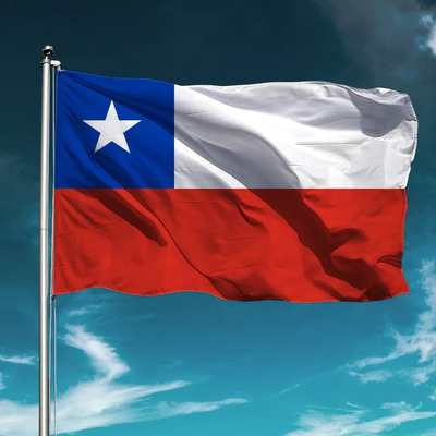Bandera de país de encargo de Chile los 3X5ft 100% impresiones del poliéster CMYK Digitaces