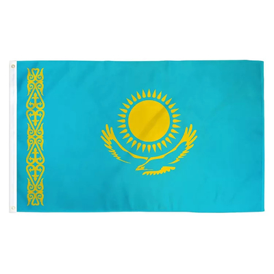 Impresión 100% de Digitaces de la aduana de la bandera de país de Kazajistán del poliéster los 3X5ft/impresión de la pantalla