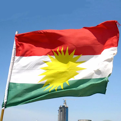 Color 100% de Pantone de la bandera nacional del Kurdistan del poliéster para casarse favores