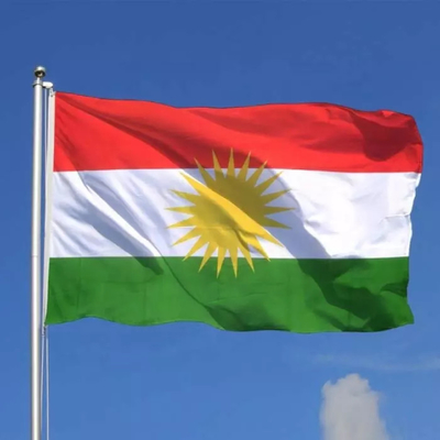 Color 100% de Pantone de la bandera nacional del Kurdistan del poliéster para casarse favores