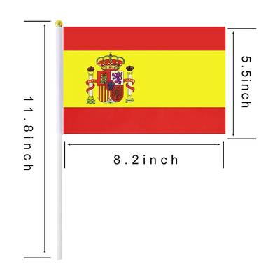 Pequeñas banderas portátiles de Logo Custom Print Spain Country de las banderas de la mano