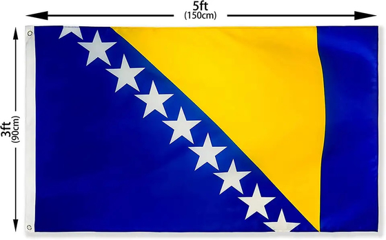 El mundo rápido del poliéster de la entrega el 150x90cm señala la bandera de Bosnia y Herzegovina por medio de una bandera